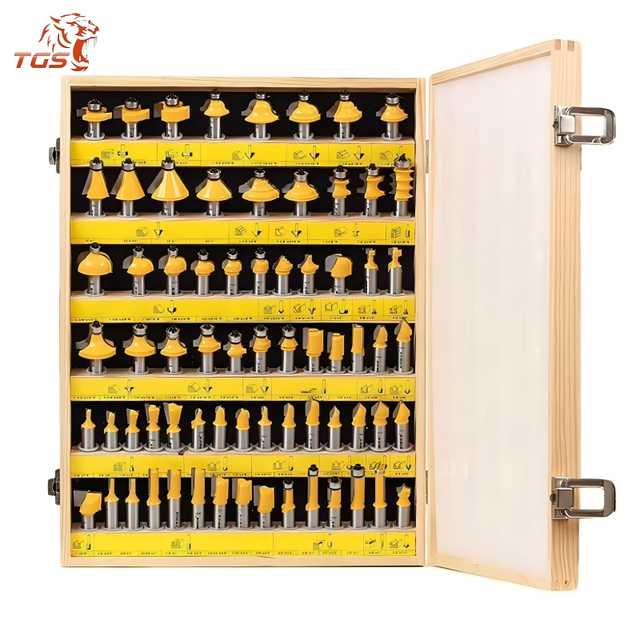 TGS 70pcs Coated Wood Router Bits Set 6mm Straight Shank 4 Milling Wooden Carving Customizable OEM ODM Packaging Packaged Wooden