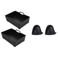 Plateaux en silicone de haute qualité de 8.5 pouces avec gants pour friteuses à air Ninja-2 pièces par paquet
