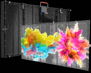 Écran LED flexible transparent IP65 pour extérieur, <span class=keywords><strong>film</strong></span> LED P3.91, affichage adhésif pour fenêtre, panneau publicitaire en verre couleur pleine pour intérieur - Product Image 1
