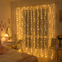 Guirlandes lumineuses LED en cascade pour fenêtre, lumières féériques pour la décoration de chambre et de fête