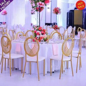 Chaise de réception de mariage empilable sans accoudoirs à dossier rond, décoration de meubles pour événements de luxe - Product Image 1