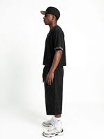 Nouvel ensemble personnalisé pour homme : T-shirt court à manches courtes, coupe boxy, délavé à l'acide, contrastant, motif camouflage, et pantalon vintage camouflage à double ceinture