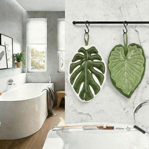 8681 Grazioso ed Economico Asciugamano a Forma di Foglia 3D Super Assorbente con Anello per Appendere, per Cucina e Bagno - Product Image 4