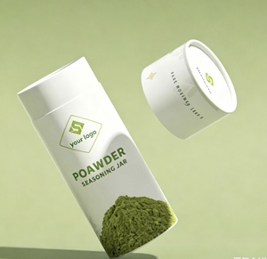 Conteneur à épices écologique en forme de cylindre, tube en carton kraft recyclable pour le sel, la poudre et les mini-emballages d'assaisonnements - Product Image 4
