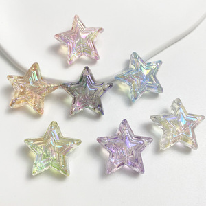 Perles étoiles irisées AB en acrylique de 24 mm, transparentes effet aurore, à grand trou, pour la fabrication de bijoux DIY (bracelets, colliers) - Vente en gros - Product Image 6