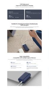 เสี่ยวหมี่รุ่นพกพา33วัตต์รุ่นโปรพาวเวอร์แบงค์10000มิลลิเมอร์แบตเตอรี่2A กระแสไฟขาออก9โวลต์จอแสดงผล LED เที่ยงคืน - Product Image 4