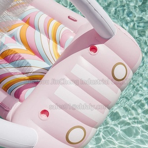 Chariot de golf gonflable de luxe personnalisé pour piscine d'été - Gonflable pour la terre ou l'eau avec porte-gobelet et appui-tête - Product Image 5