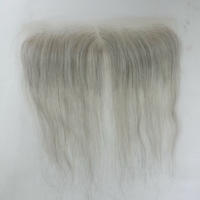 Prêt à expédier : Perruque en cheveux humains 100% naturels, couleur sel et poivre, avec closure en dentelle 12*2HD, intégration en maille invisible, fine et légère
