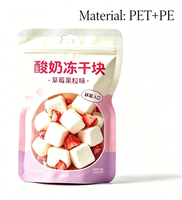 Sachet Doypack à fermeture éclair avec fenêtre transparente, résistant à l'humidité, de qualité alimentaire, avec impression en héliogravure pour yaourt lyophilisé et snacks croustillants