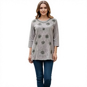 Wholesale Premium <b>Women's</b> Satin Floral Vintage Short Rayon 3D Embroidered Button Camis Breathable Elegant Embroidery Detailing - Product Image 1