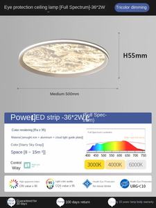 Plafonnier LED rond en aluminium monté en surface pour décoration de lumière intérieure de salon de chambre à coucher d'hôtel contemporaine - Product Image 4