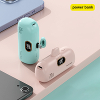 Chargeur portable mini capsule 5000 mAh avec câble Type-C, sortie 10W pour téléphone mobile