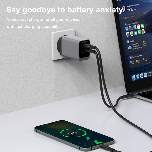 WISESIR 65W GaN PD 3.0 OTP Wall Charger Travel-Friendly USB-C for MacBook Air iPad Pro S24 Ultra 92% Efficiency CE ROHS