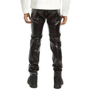 Pantaloni in Pelle Aderenti Ultima Moda 2023, Pantaloni Casual da <span class=keywords><strong>Uomo</strong></span> per Moto, Pantaloni in <span class=keywords><strong>Ecopelle</strong></span> - Product Image 3