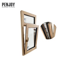 Precio Directo de Fábrica, Ventana de Madera Sólida OEM con Mosquitera Abatible de Acero Inoxidable y Vidrio Templado para Uso en Hoteles - Proyecto B2B