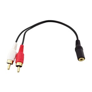 Adaptador de Conector <span class=keywords><strong>Mini</strong></span> <span class=keywords><strong>Jack</strong></span> Estéreo <span class=keywords><strong>Hembra</strong></span> de 3.5mm 1/8" <span class=keywords><strong>a</strong></span> 2 Conectores <span class=keywords><strong>RCA</strong></span> Macho, Cable de Audio en Y de 20cm - Product Image 1