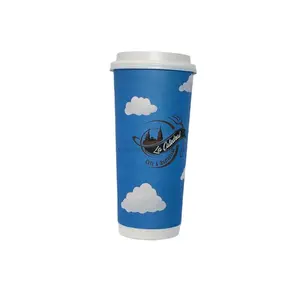 2023 hot Pattern customization disposable double wall paper cups