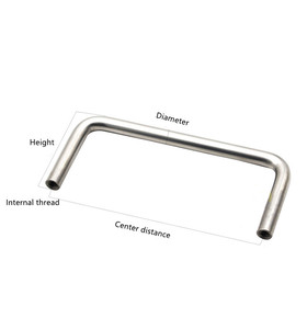Tiradores <span class=keywords><strong>de</strong></span> Acero Inoxidable 304 para Cajones <span class=keywords><strong>de</strong></span> Cocina, Forma <span class=keywords><strong>de</strong></span> U, Asas Simétricas para Muebles - Product Image 3