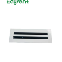 Diffuseur d'air en aluminium en forme de griffe avec registre coulissant et jet réglable pour plafond et mur de système CVC
