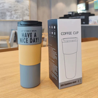 Mug Kopi Stainless Steel Dinding Ganda Botol Air Vakum Desain Kreatif Mug Minum Portabel Cangkir Terisolasi untuk Pelajar