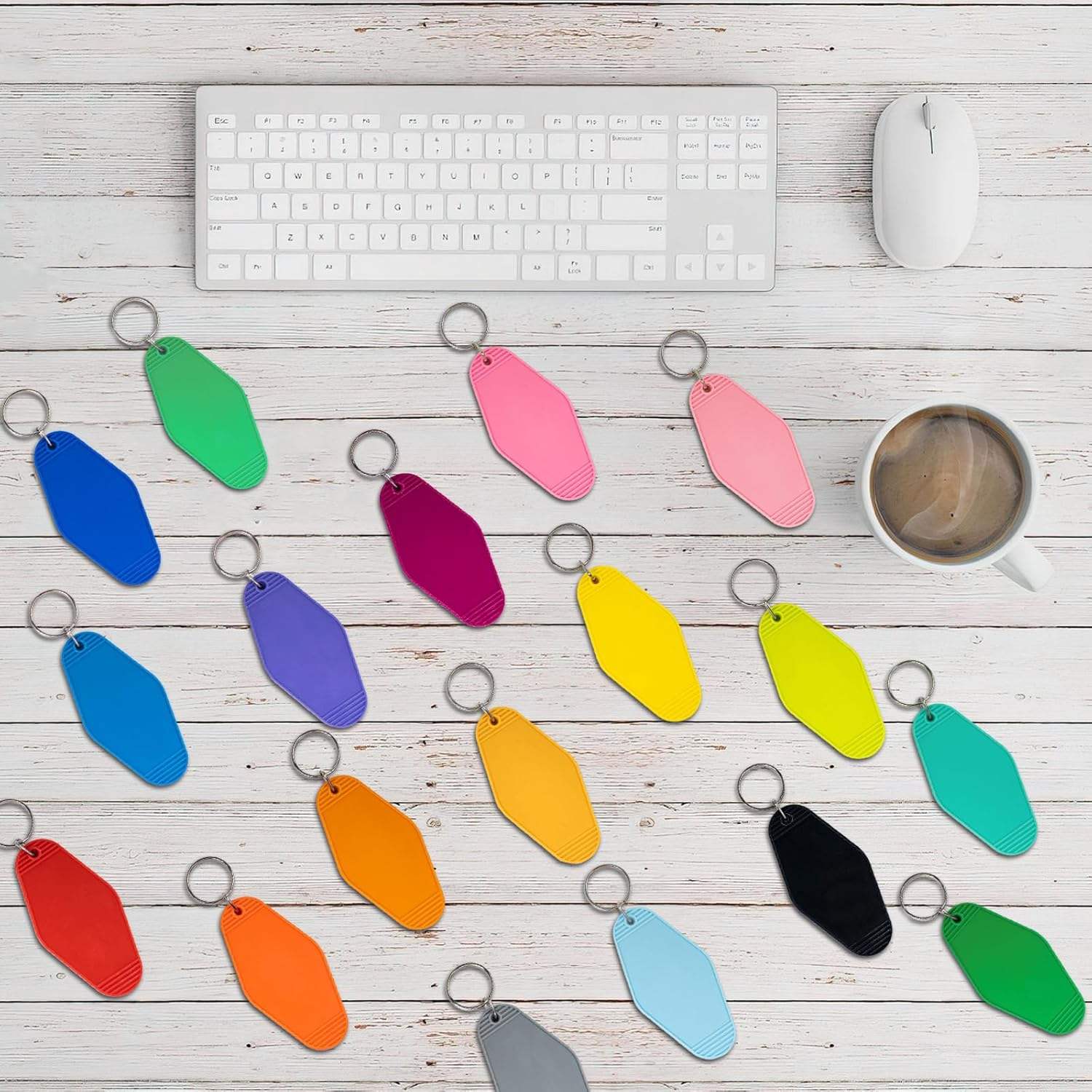 Keychains Rhombus Retro Motel Keychain Blank DIY Blank Plastic