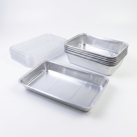 Conteneur en aluminium personnalisé de 3900 ml, 433x216x54 mm, grand format, jetable, rectangulaire, avec couvercle, pour la restauration et le barbecue