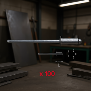 Remaches de aluminio, 100 unidades, 6 mm de diámetro, 25 mm de longitud, para unión de metales - Product Image 3