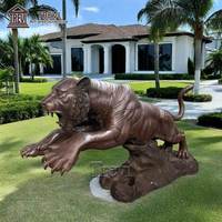 Antique Souvenir Jungle Animal Statue Métal Tigre Sculpture Commerce