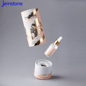 Boîte cylindrique en papier biodégradable avec insert en papier pour emballage cosmétique, crème pour le visage de luxe, flacon d'huile - Product Image 4