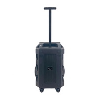 Enceinte portable sur roulettes certifiée 12 pouces 20W avec prise en charge USB/AUX, micro sans fil, lumière RVB pour la promotion de la vente ambulante