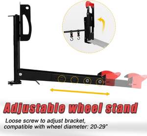 <span class=keywords><strong>Support</strong></span> mural ajustable <span class=keywords><strong>pour</strong></span> vélo Rangement vertical <span class=keywords><strong>Support</strong></span> de garage Crochet pivotant et cintre - Product Image 4