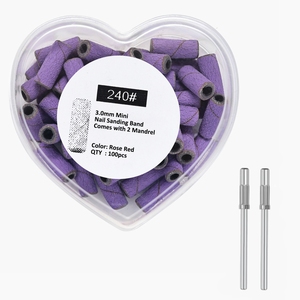 Ensemble de 100 petites bandes de ponçage pour ongles avec 2 mandrins pour la préparation des ongles, ongles en acrylique, manucure pédicure NAD120 - Product Image 4