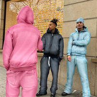 Ensemble survêtement YYSY pour homme en molleton délavé, sweat à capuche zippé et pantalon de survêtement, style oversize Y2K streetwear, tenue décontractée, vente en gros