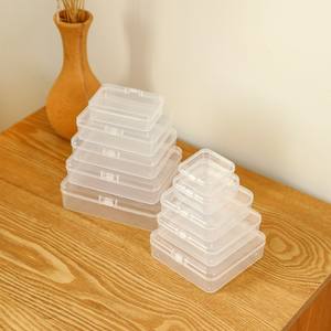 Cajas de almacenamiento de plástico transparente para organizadores de joyas con tapa, contenedor de escritorio, organizador de compartimentos pequeños para cuentas y decoración de uñas - Product Image 5