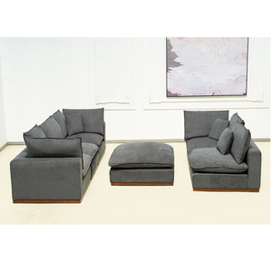 Modern Luxury U-Shape Grey Fabric down Cloud Bed Oversized Modular Cloud Couch <b>for</b> Living Room Sectional Couch - Product Image 3