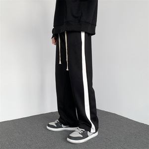 Pantalon cargo de loisirs pour homme, style streetwear, à rayures color block, avec cordon de serrage, inspiré du hip-hop et du sport - Product Image 2
