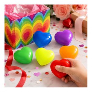Creative Glow in Dark Heart Cube <b>Toy</b> Soft Squeeze Ball Squishy Stress Relief Sensory Fidget Office <b>Desk</b> Export - Product Image 5