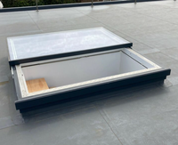 Sistema de Techo Americano Moderno, Ventana de Techo Automática para RV, Ventana Corredera de Aluminio Inteligente, Doble Vidrio Templado, para Villa o Sótano