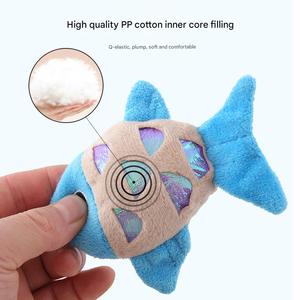 Juguetes para gatos de hierba gatera de peluche ecológica, Material de felpa de algodón PP, juguetes para gatos de peces para gatos de interior - Product Image 2