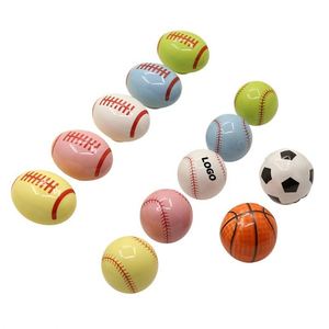 Boutons de meuble en céramique à thème dessin animé : poignées de tiroir pour commode en forme de baseball et de football, décoration unique pour chambre d'enfant - Product Image 1
