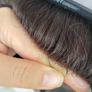 Indiase Remy Haarstukjes Produceert Natuurlijke Zwarte Dunne Huid Permanente Mono Pu Haar Vervangende Mannen Toupet - Product Image 5