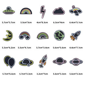 Parches luminosos creativos de frutas, verduras, comida, Planeta, corazón, amor, diseño, hierro en el bordado, resplandor en la oscuridad - Product Image 3