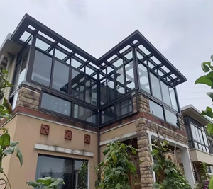 Solárium de Techo Triangular con Vidrio Templado Low-E, Estándar NFRC de EE. UU., Moderno, para Villas, Cubierta de Patio Exterior, Fácil Instalación - Product Image 1