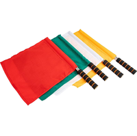 Drapeaux d'arbitre de football portatifs personnalisés pour camping, arbitres de touche, défilés, à rayures jaunes, avec signal sonore de sécurité, pour football et soccer