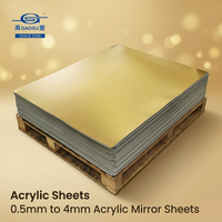 Plaque miroir en acrylique PMMA argentée et dorée de 0,5 mm, 1 mm, 2 mm, 3 mm, 1220*2440 mm (4x8 pi), panneau miroir en plastique incassable