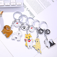 Porte-clés en alliage de zinc en forme de chien mignon, pendentif animal tendance pour voiture et sac, petite taille, cadeaux en gros
