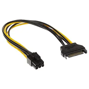Serial ATA 15 Pin to 6 Pin PCI-Express Graphics Video Card Power Adapter Cable Serial ATA Cable For Computer