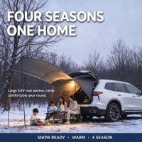Tente de hayon pour SUV, auvent arrière de voiture, grand pare-soleil, abri contre le vent, imperméable, pour camping, voyage, extérieur, grande tente arrière de voiture à fermeture éclair
