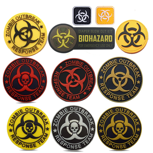 Parche de PVC termoadhesivo 3D en relieve de la serie <span class=keywords><strong>Resident</strong></span> <span class=keywords><strong>Evil</strong></span>, resistente al agua, de resina epoxi, sin necesidad de lavado, con diseño de calavera para gorra - Product Image 1