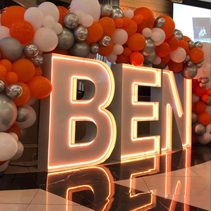 Luz de neón LED RGB, marquesina grande de 3 pies, letras de Metal, decoraciones para fiesta de cumpleaños de boda al aire libre, características de luz, señales electrónicas - Product Image 2